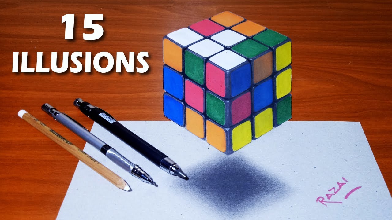 Top 15 Amazing Optical Illusions Compilation - 3D drawings Art [ Must Watch ]