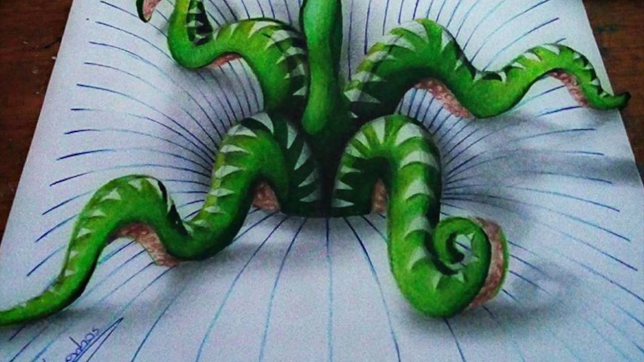 16 Year Old Artist Draws Amazing 3D Optical Illusions In His Notebook