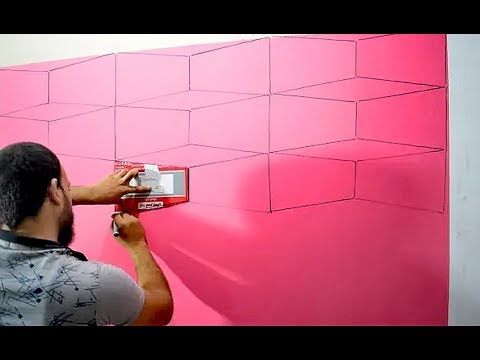 بأبسط الادوات اصنع بنفسك ديكور حائط ثري دي optical illusion wall design