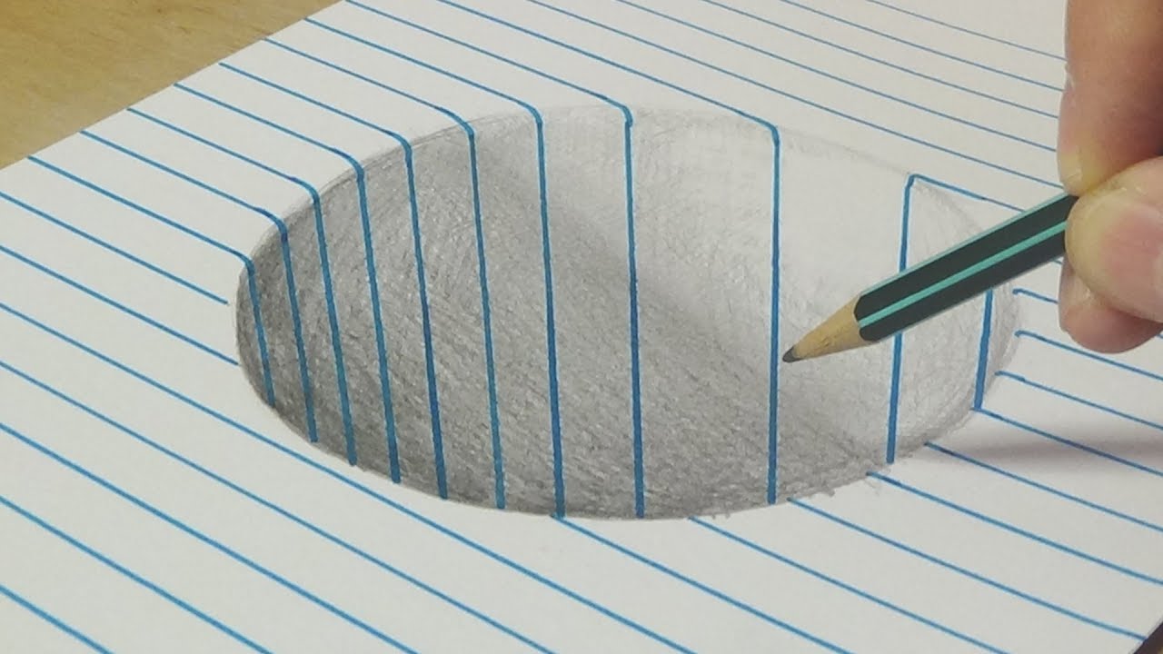Drawing a Round Hole  - Trick Art with Graphite Pencil - By Vamos