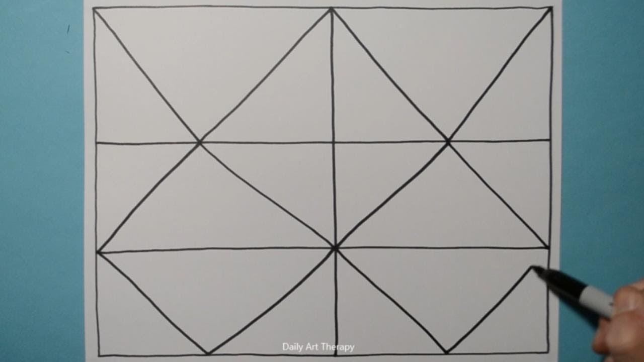 3D Symmetry Decor Pattern / Optical Line Illusion Drawing / Daily Art Therapy / Day 044
