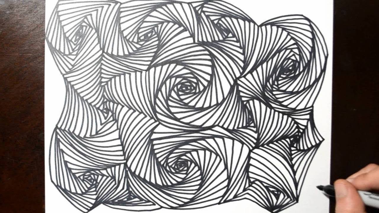 How to Draw Line Illusions - Doodle Art Drawing