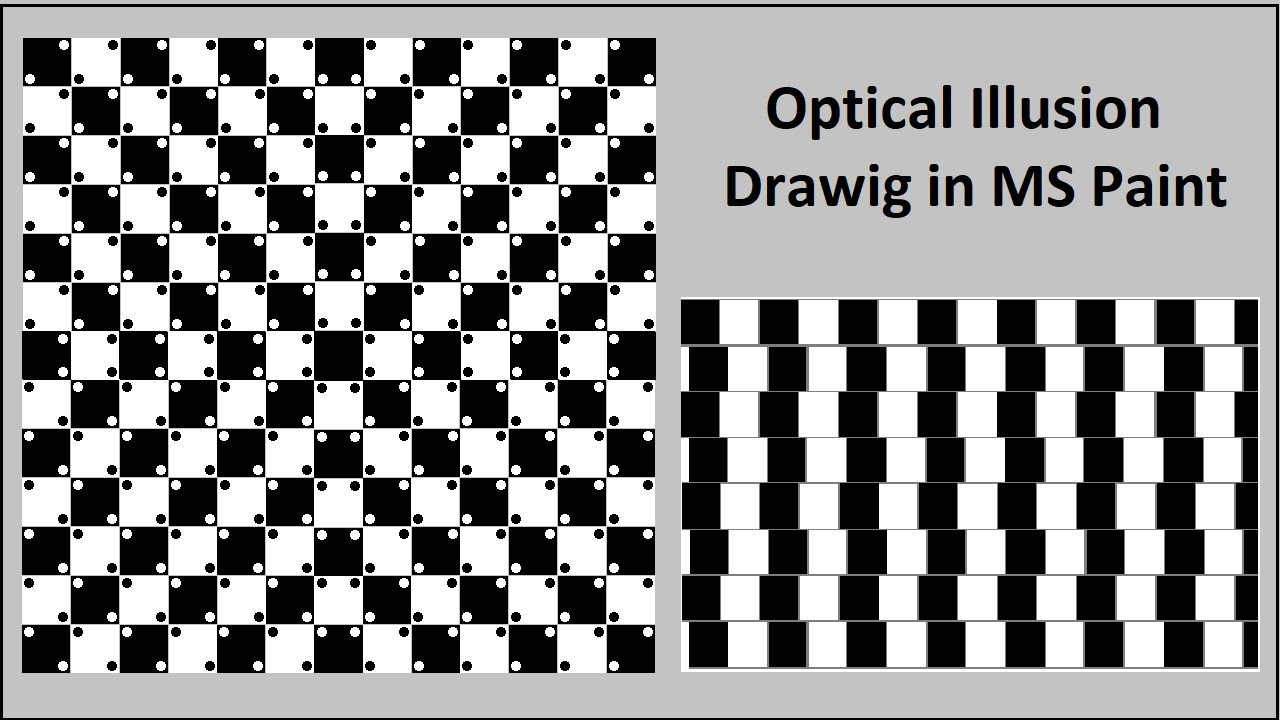 3 Amazing optical illusions drawing in ms paint |How to draw visual illusions in MS Paint |