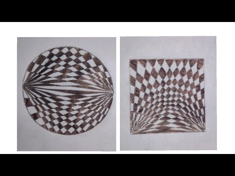 How to draw easy geometrical circle& square in optical illusions /3d Art