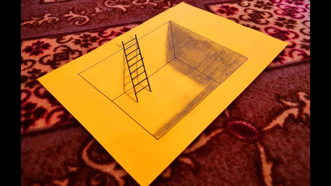 3D trick art on paper...optical illusions ..