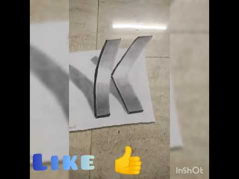 Optical illusions // 3d art ll K letter drawing // kalyanidrawings