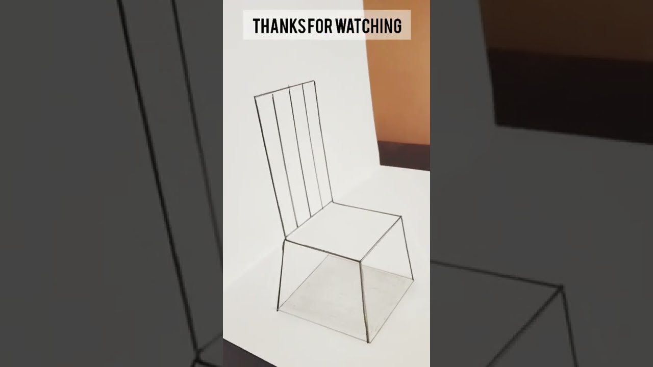 Chair drawing|3d trick art on paper||optical illusion drawing #art #alltypeofdrawing #shorts