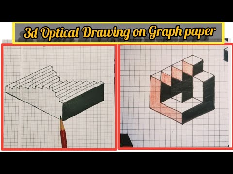 Graph papers optical Drawing 3D | Optical Illusion Graph paper Art