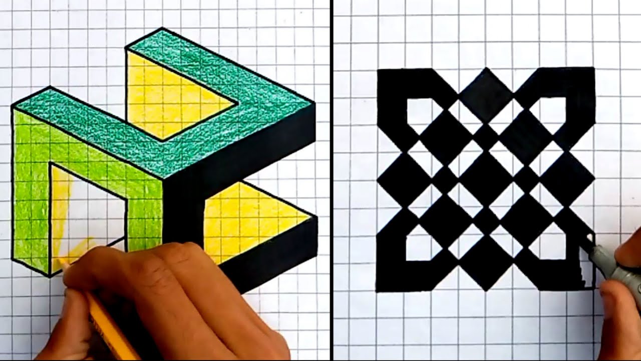 Must try these (easy) 3D and Optical Illusion drawings