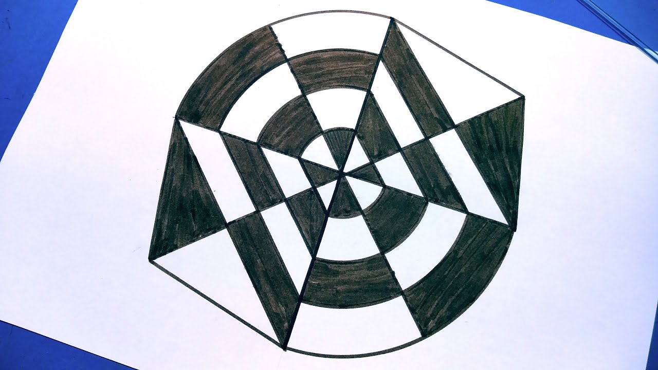 Easy Optical Illusion / Symmetric Drawing In A Circle