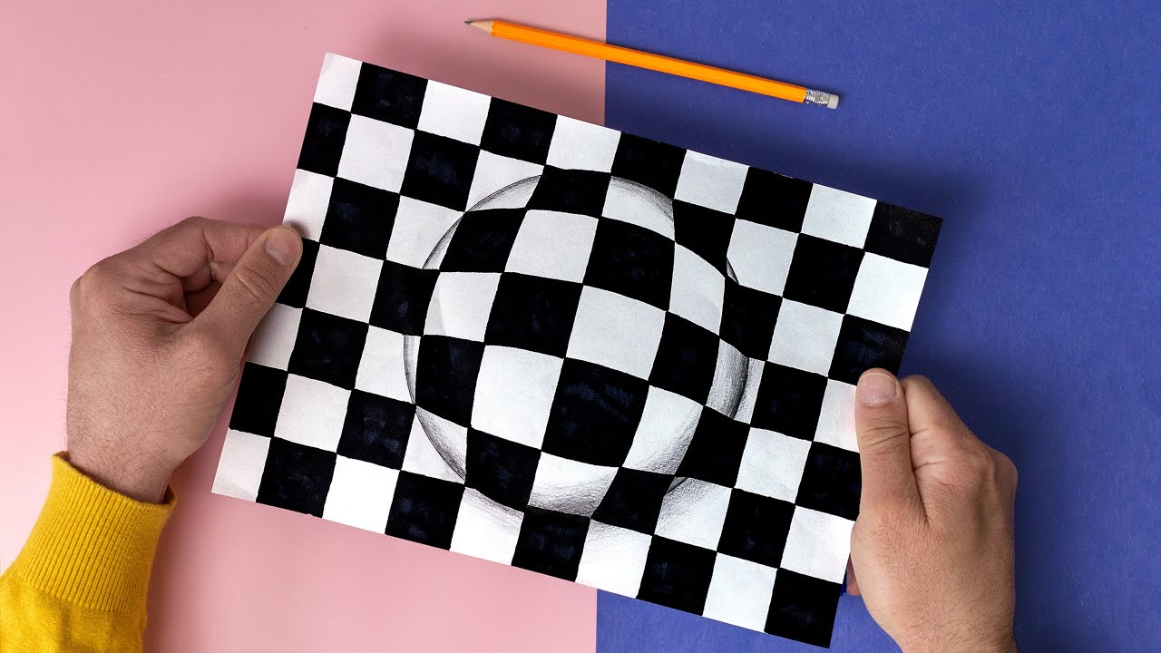 Art activity idea: How to make Op-Art sphere illusions. Perfect for at home or the classroom #withme