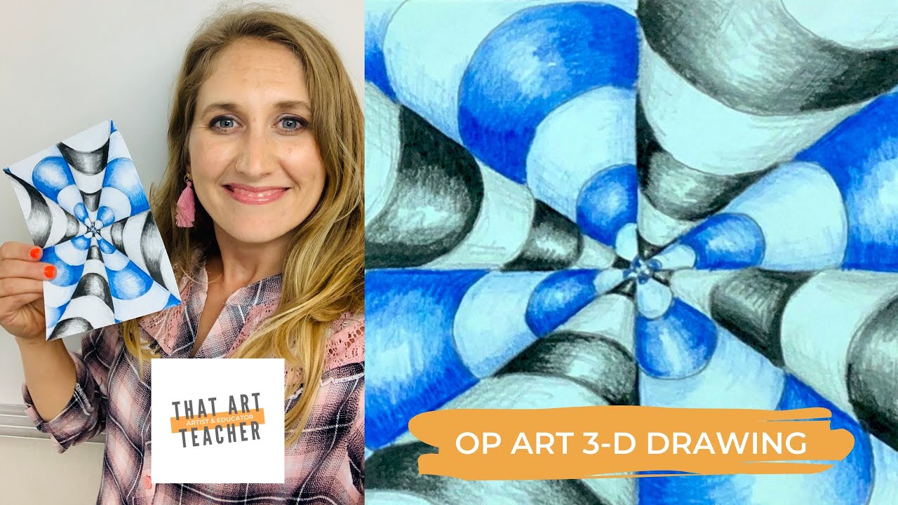 Op Art 3-D Drawing | Optical Illusion Art Lesson