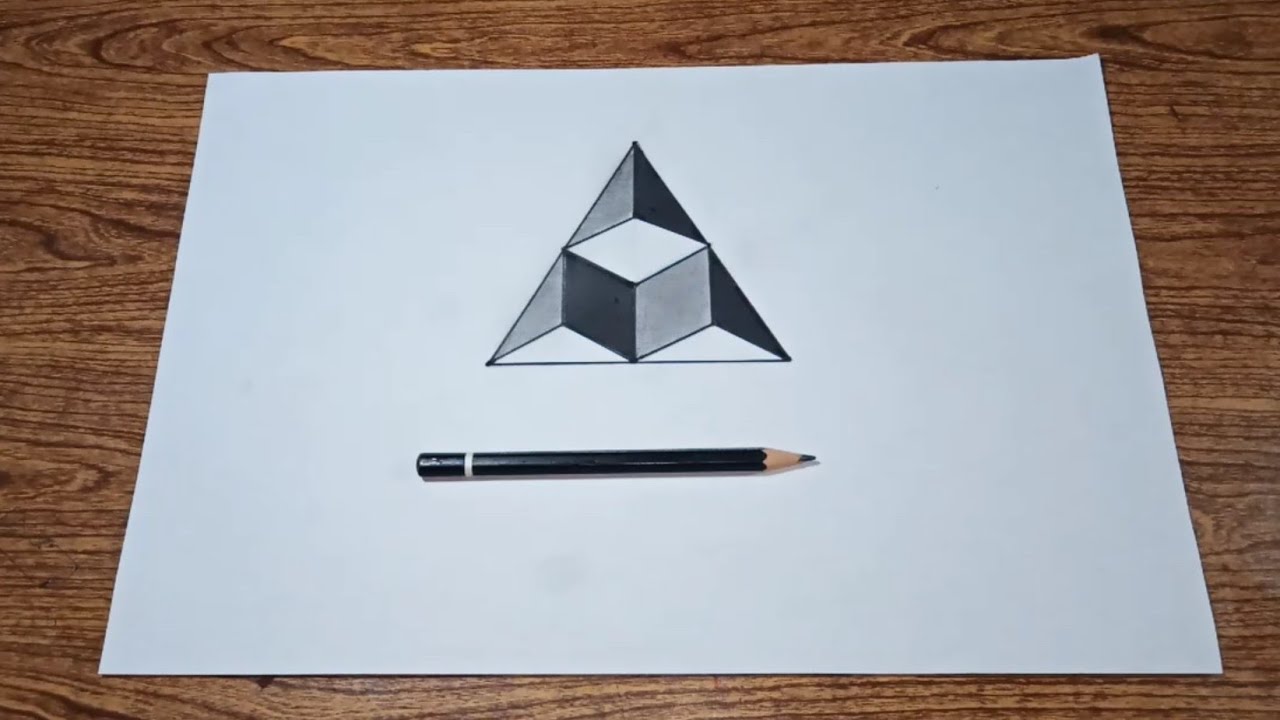 3d trick art on paper easy | optical illusion cube