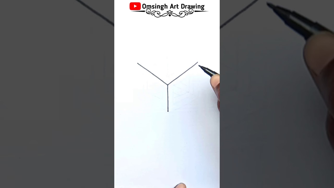 How to draw impossible cube / optical illusion drawing (parody)