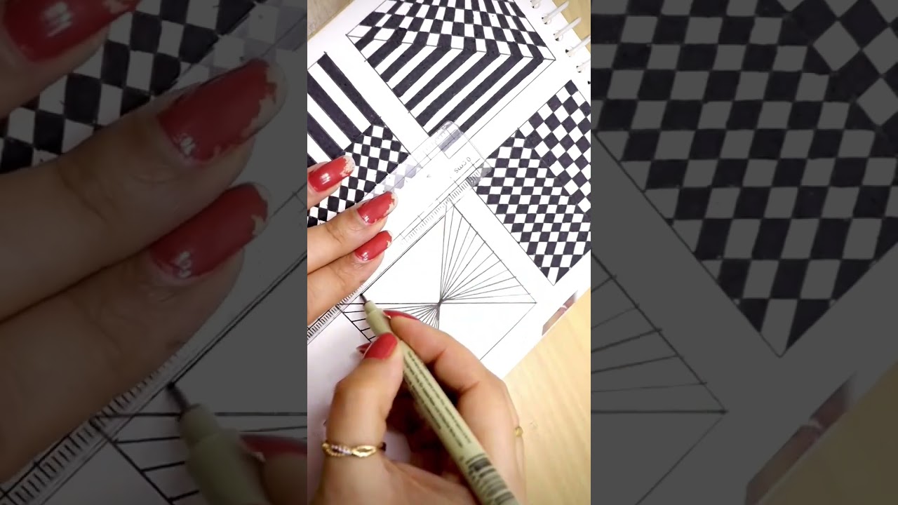 Optical illusion art ✍️ easy trick