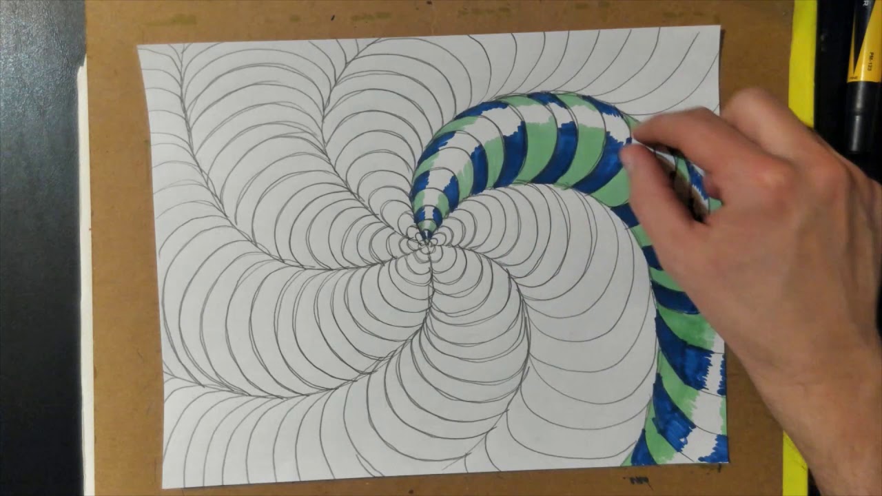 3D Swirl - Optical Illusion Art for Upper Elementary