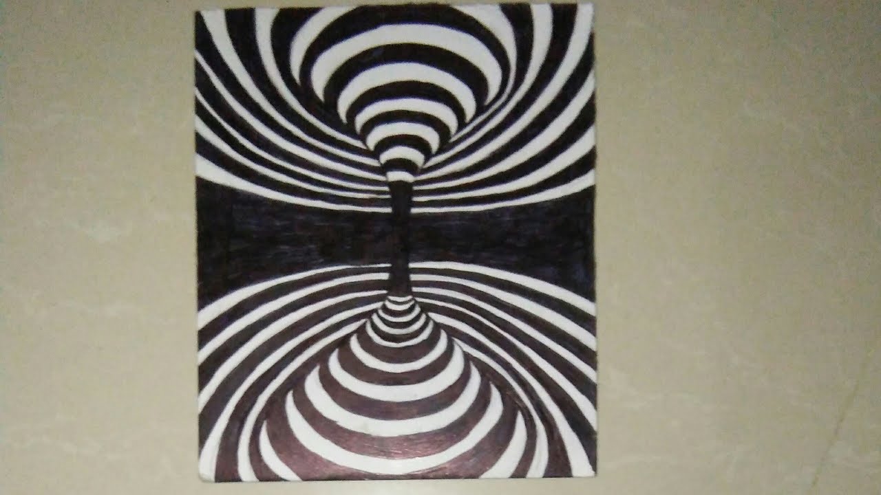 3d optical illusion drawing// spiral drawing ||