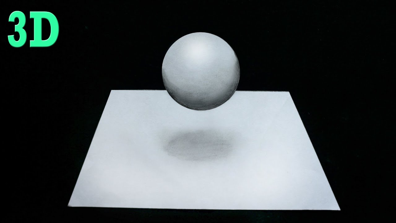 Most Easy 3D Drawing illusion for Beginners in 2 Minute | 3D Floating Ball: Optical illusion Sketch