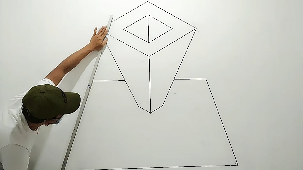 OPTICAL ILLUSION ART 3D WALL PAINTING | EASY WALL PAINTING IDEAS