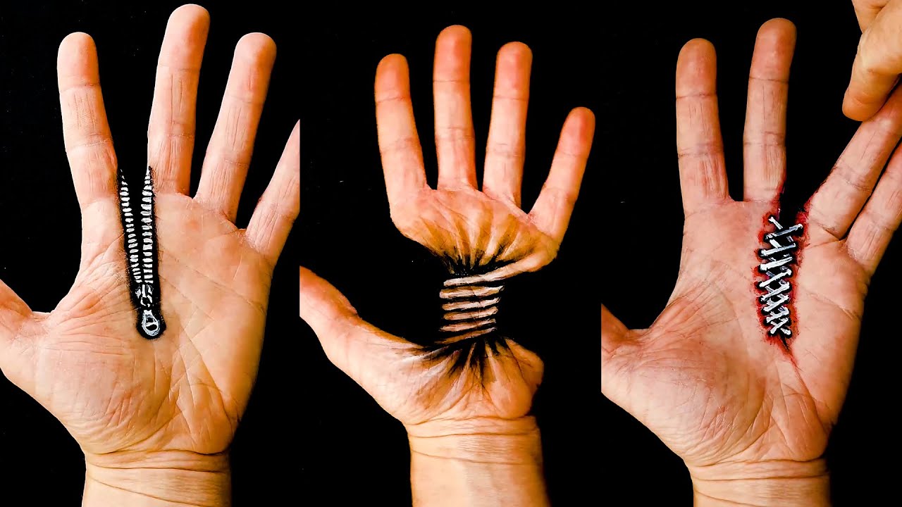 10 Cool illusions Hand Art Makeup- Crazy Optical Illusions Compilation 2021