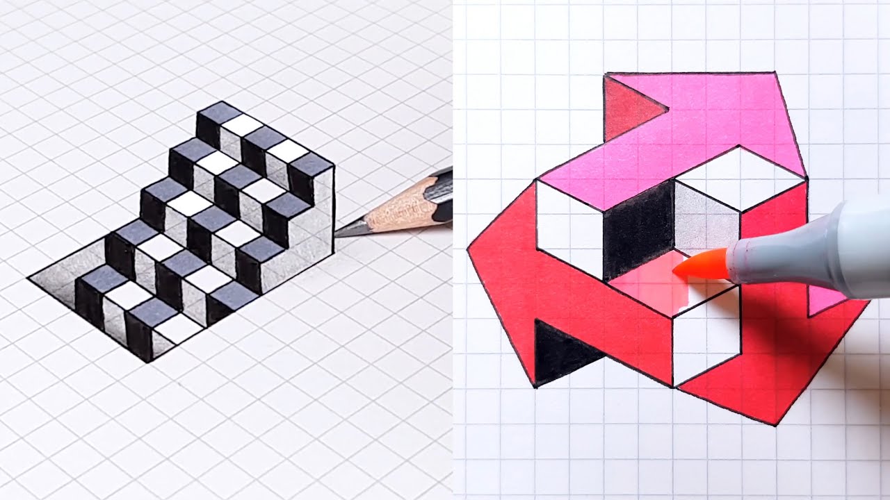 How to Draw - Easy 3D Vortex Illusion Art, art, illusion, Mesmerizing  😍😍, By Howard Lee