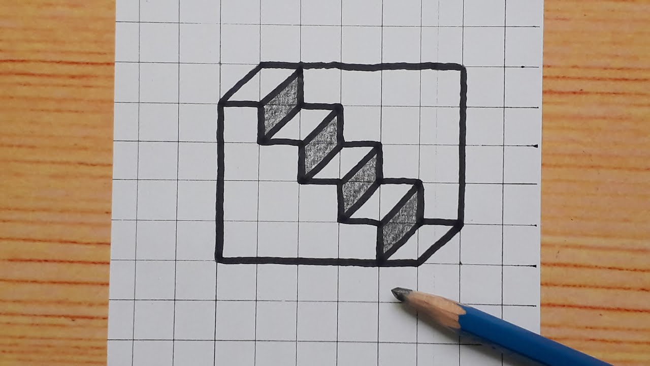 Simple Optical Illusion Drawing /How To Draw Easy For Beginners #shorts