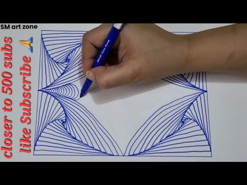 3d line illusion drawing | optical illusions drawings | illusion art | zentangle patterns