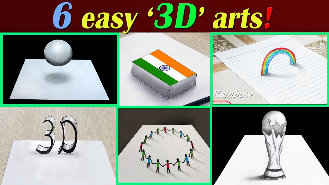 6 Easy 3D Drawing Tutorial ! 😱 Easy 3D illusion Drawing tutorials (Part 3)