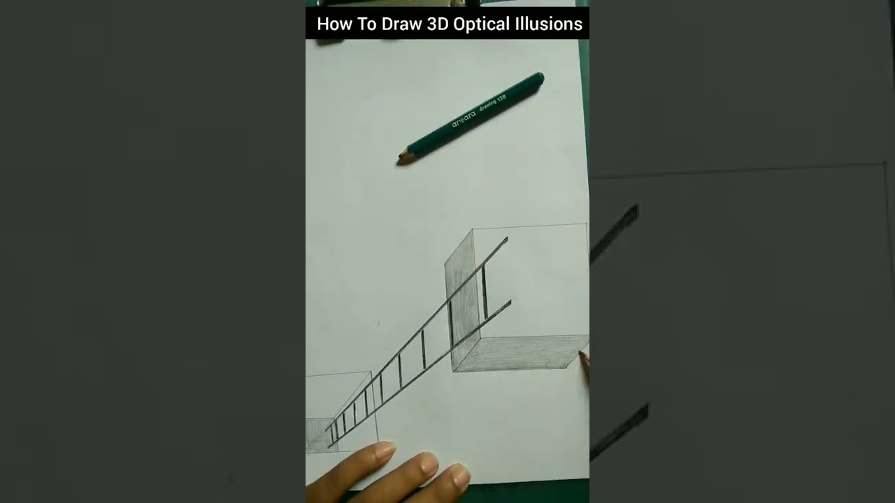 How To Draw 3D effect Optical Illusions art || Stair Holes || by drawing sketch raja #shorts